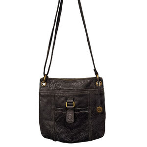 The Sak Black Pebbled Leather Crossbody Bag Gold Hardware Adjustable Strap – Pre